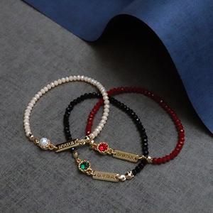 [선물포장]탄생석 크리스탈 비즈팔찌 3컬러