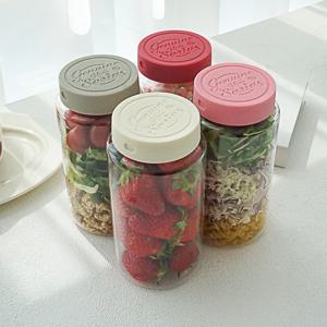 헥사 제뉴엔 실리콘뚜껑 샐러드 밀프랩 트라이탄 밀폐용기 800ml 4P