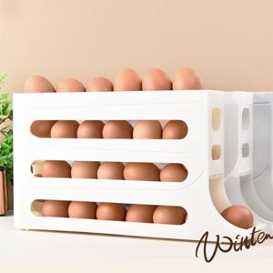 고급 3층 슬라이딩 에그보관함 자동롤링 계란 수납함 계란트레이 3층계란보관함 계란수납보관함
