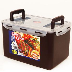 밀폐용기 15L(쵸코_투핸디형) 1개 김치통 냉장고밀폐 김치냉장고용기 반찬통 김치통 플라스틱통