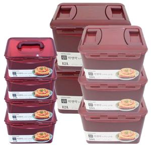 김치통 D세트  4.5L + 10L + 12L (30포기) / 김장 보관용기 밀폐 반찬통 배추 열무 깍두기 파김치
