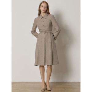 [하프클럽] 타임라인 울 벨티드 트위드 원피스 (택가격478000원)