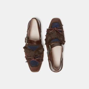 Curtain call ribbon flats brown DG1DA25504BRN