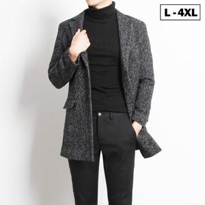 남성 누빔안감 모직하프코트 AC헤링본코트