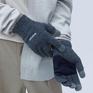 그레이 로고자수 울캐시미어혼방 스마트터치 남자장갑 JUGV5F702 G3