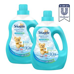 세탁세제 허거블 코튼 클린 앤 케어 2.7L 2개