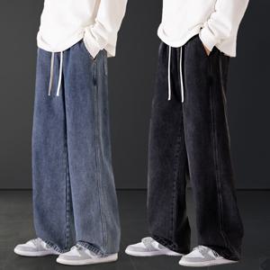 핫템 융털 밴딩 와이드 청바지 4color 겨울 통넓은 블랙 흑청 연청 진청_2