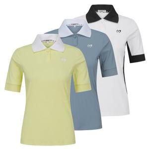 [마스터바니] 여성 배색 카라 골지 반팔 티셔츠 421C3TO051