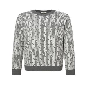 헤지스 골프 [[24FW]] HUSW4C613G2 그레이 남성 자카드 패턴 라운드 스웨터