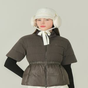 헤지스 골프 여성 [[25FW]] HWJU5D755W3 브라운 여성 니트 반팔 구스 다운 점퍼