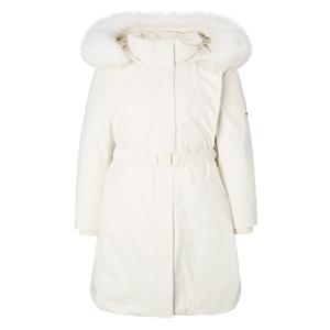 헤지스 골프 여성 [[25FW]] HWJU5D812CR 크림 여성 폭스 퍼 롱 다운 코트