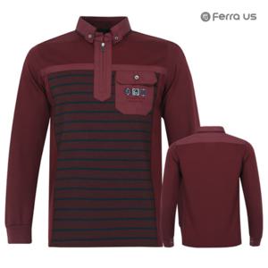 보스케 남자 봄 가을 골프웨어 골프 반집업 긴팔 티셔츠 T191035