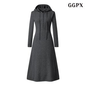 정상가: 119000원ㅣ반집업 후드 절개 플레어 롱 원피스 (GODOW023D)