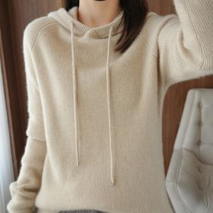 율러 캐시미어 풀오버 후드 니트