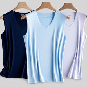 남성 편안한 무봉재 스타일 V넥 심리스 부드러운 나시 남자반팔티 남자시원한반팔