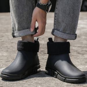 남성 무광 기모안감 패션 방수 방한 레인부츠 남성부츠 레인부츠 겨울부츠 부츠워커 패션부츠