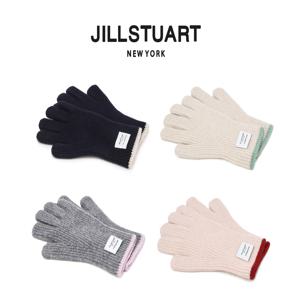 [선물포장] 4컬러 울 캐시미어 혼방 라인 배색 핑거홀 장갑 JAGV5F620,621,622,623