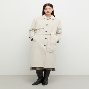 [쉬즈미스] 울 블렌드 벨티드 트렌치 롱 코트 SWHCTP42070