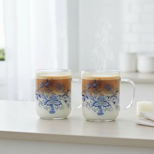 쯔비벨무스터 글라스머그컵 중형 2P 머그잔 커피잔 찻잔