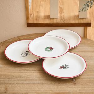 ON 해피홀리데이 접시 4P세트 D18