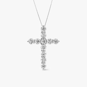 14K 랩다이아 십자가 팬던트 목걸이 S