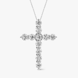 14K 랩다이아 십자가 팬던트 목걸이 M