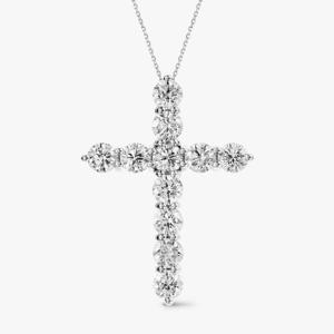 14K 랩다이아 십자가 팬던트 목걸이 L