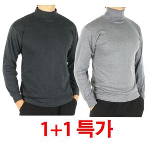 [하프클럽/인코디]국내산 1+1 겨울 남자 면스판 반목 폴라티셔츠 남성 반폴라티 TWGL-701