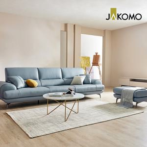 루디아 4인 럭스 통가죽 천연면피 소가죽 소파+스툴