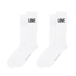 [1+1]러브 앤 피스 모티프 양말 SO0006 WHITE
