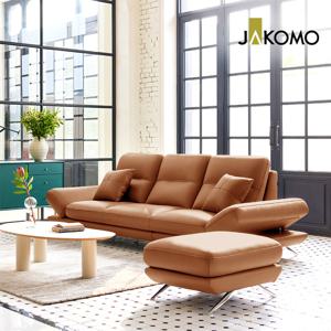 토파즈 3.5인 기능성 슈렁큰 천연면피 소가죽 소파+스툴