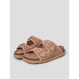 (WOMEN) 스티치 투스트랩 코르크 샌들  브릭 (HH54K2C20C)