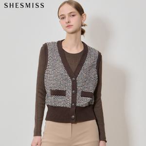 (SHESMISS)] 헤리티지 스트라이프 니트 베스트 (택가격: 198000원)