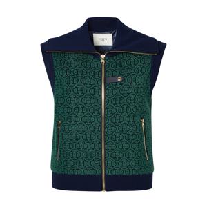 헤지스 골프 여성 [[24FW]] HWSW4D714N2 네이비 여성 로고패턴 풀집 방풍 베스트