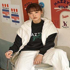 헤지스 골프 여성 [[24FW]] HWJU4D992OW [ONLINE EXCLUSIVE][Afterhours캡슐] 화이트 여성 세로 퀼팅 후드