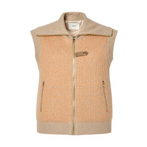 헤지스 골프 여성 [[24FW]] HWSW4D714I2 베이지 여성 로고패턴 풀집 방풍 베스트