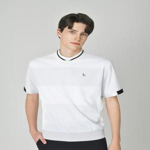 헤지스 골프 [[25FW]] HUJU5C511CR 크림 남성 패턴 아노락 티셔츠