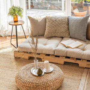 내츄럴 베이지 린넨 빵빵이 대방석