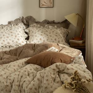 따뜻한 모달 브릭플라워 극세사 차렵이불세트 SS