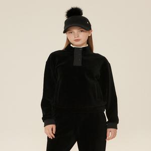 헤지스 골프 여성 [[24FW]] HWTS4D714BK 블랙 여성 벨로아 골 저지 맨투맨