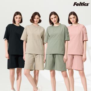 ★홈쇼핑인기★ 여성 텐션 하프 셋업 4종 SET (반바지+반팔)(F504W-4)