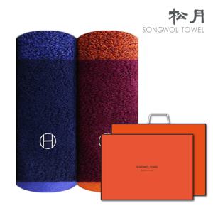 [송월타월]호텔컬렉션 스퀘어50 미니바스타월 2장 완포장 선물세트