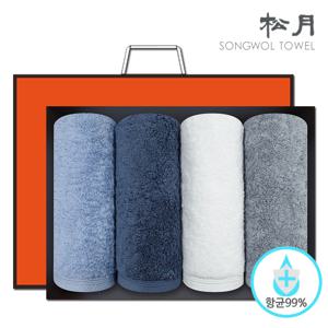 [송월타월]항균무지 180g 40수 기능성타월 4장 완포장 선물세트