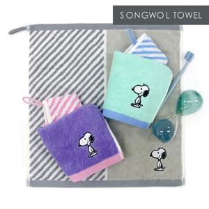 [송월타월]스누피 스플릿36 고리타월 3매세트