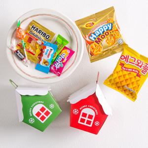 눈내린 간식 하우스  1입 크리스마스 간식 과자 단체선물 간식팩 어린이집 유치원 교회 구디백