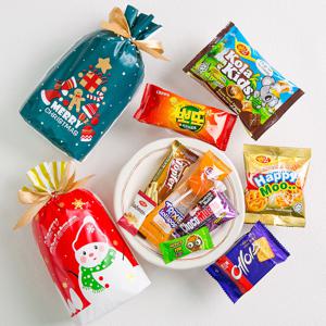 산타추천 간식 리본주머니  1입 크리스마스 간식 과자 단체선물 간식팩 어린이집 유치원 교회 구