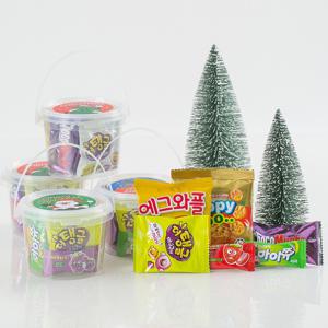 크리스마스 미니 바스켓 1입 간식 과자 단체선물 간식팩 어린이집 유치원 교회 구디백
