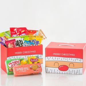 크리스마스 네모네모 과자선물세트 1입 간식 과자 단체선물 간식팩 어린이집 유치원 교회 구디백