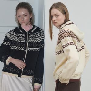 노르딕 후디 니트 가디건_4컬러