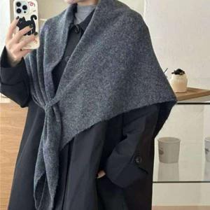 숄 머플러 여성 울 무지 니트 고리 빅 대형 가을 겨울 케이프